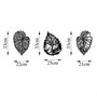 Wallity Detailed Leaves - 512 Escultura de pared de metal Negra